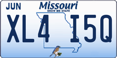 MO license plate XL4I5Q