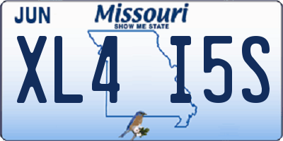 MO license plate XL4I5S
