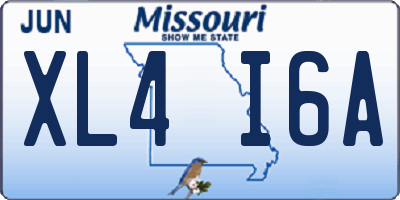 MO license plate XL4I6A