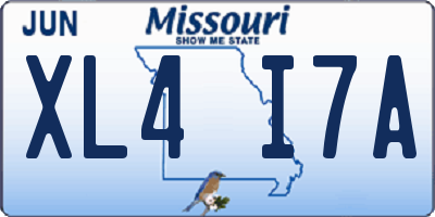 MO license plate XL4I7A