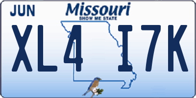 MO license plate XL4I7K
