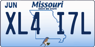 MO license plate XL4I7L