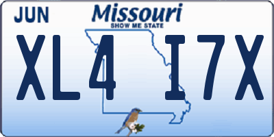 MO license plate XL4I7X