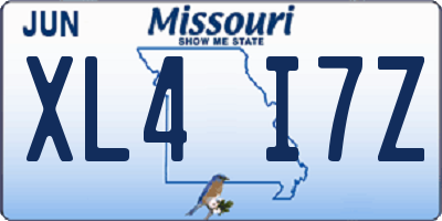 MO license plate XL4I7Z