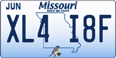 MO license plate XL4I8F