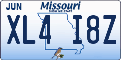 MO license plate XL4I8Z