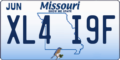 MO license plate XL4I9F