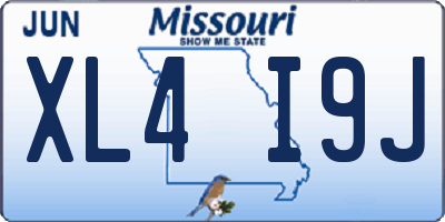 MO license plate XL4I9J