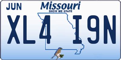MO license plate XL4I9N