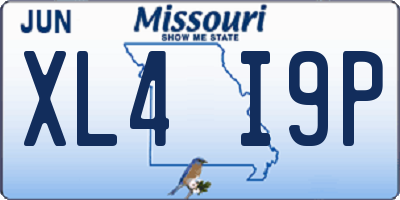 MO license plate XL4I9P