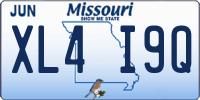 MO license plate XL4I9Q