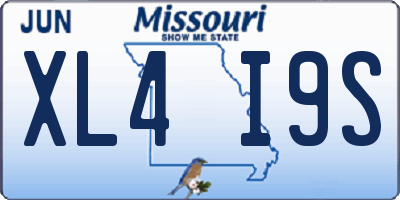MO license plate XL4I9S