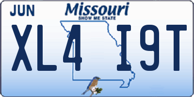MO license plate XL4I9T