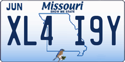 MO license plate XL4I9Y