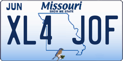 MO license plate XL4J0F