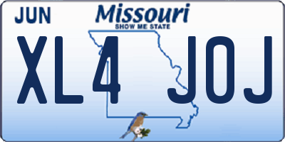 MO license plate XL4J0J