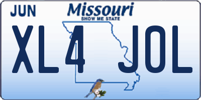 MO license plate XL4J0L