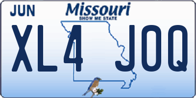 MO license plate XL4J0Q
