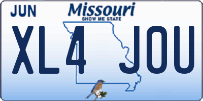 MO license plate XL4J0U