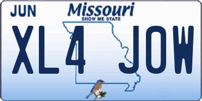 MO license plate XL4J0W