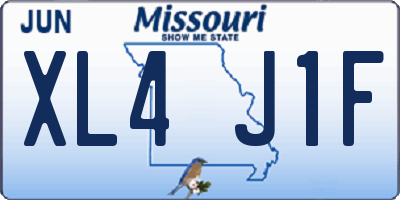 MO license plate XL4J1F