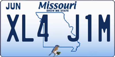 MO license plate XL4J1M