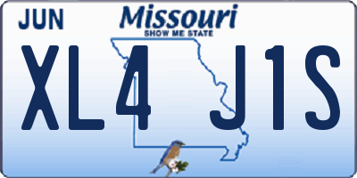 MO license plate XL4J1S