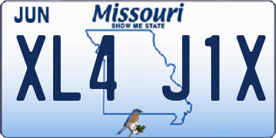 MO license plate XL4J1X