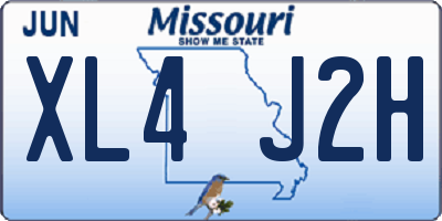 MO license plate XL4J2H