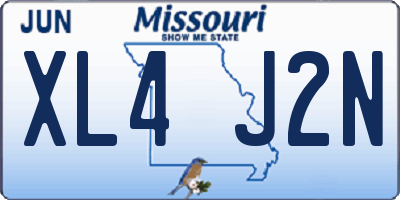 MO license plate XL4J2N