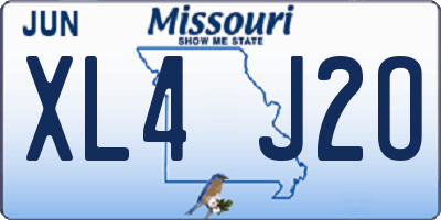 MO license plate XL4J2O