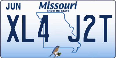MO license plate XL4J2T