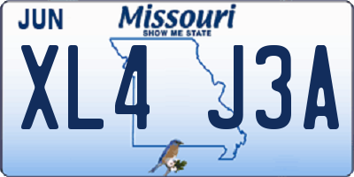 MO license plate XL4J3A