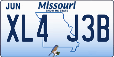 MO license plate XL4J3B
