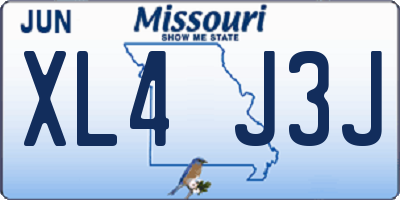 MO license plate XL4J3J