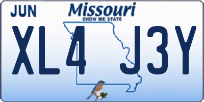 MO license plate XL4J3Y