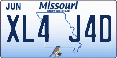 MO license plate XL4J4D