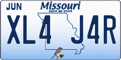 MO license plate XL4J4R