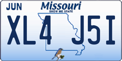 MO license plate XL4J5I