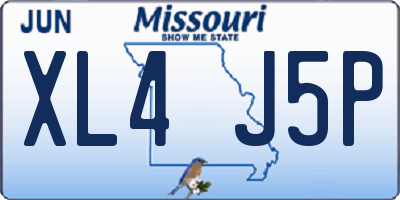 MO license plate XL4J5P