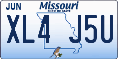 MO license plate XL4J5U