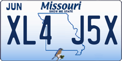MO license plate XL4J5X