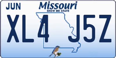 MO license plate XL4J5Z
