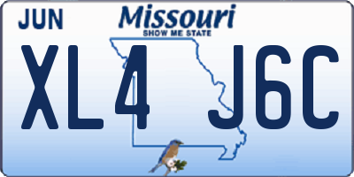 MO license plate XL4J6C
