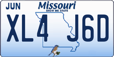 MO license plate XL4J6D