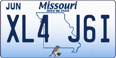 MO license plate XL4J6I