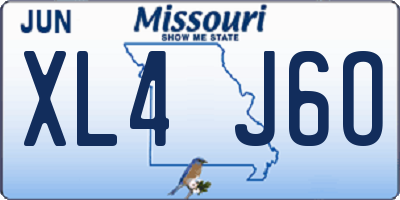 MO license plate XL4J6O