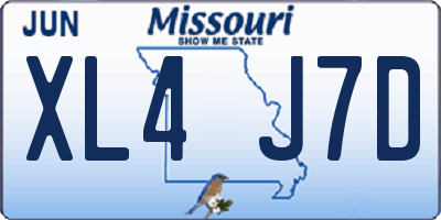 MO license plate XL4J7D