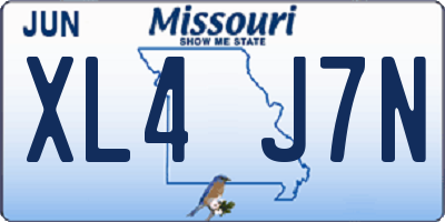MO license plate XL4J7N