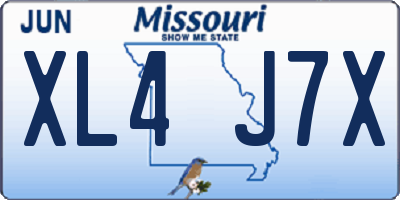 MO license plate XL4J7X